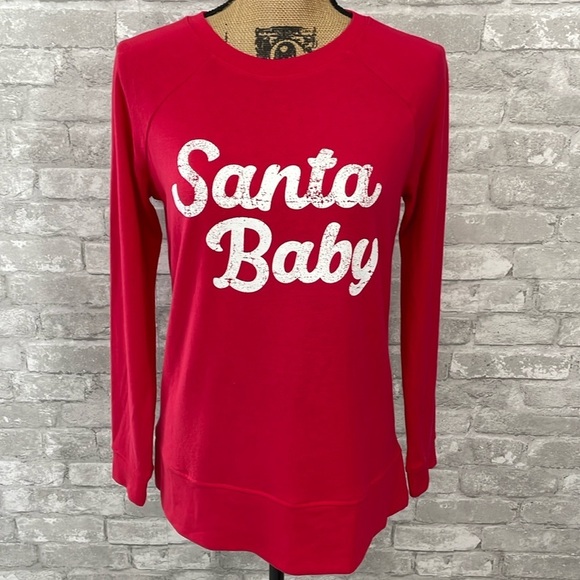 Isabel Maternity Santa Baby Long Sleeve Tee - Picture 1 of 7